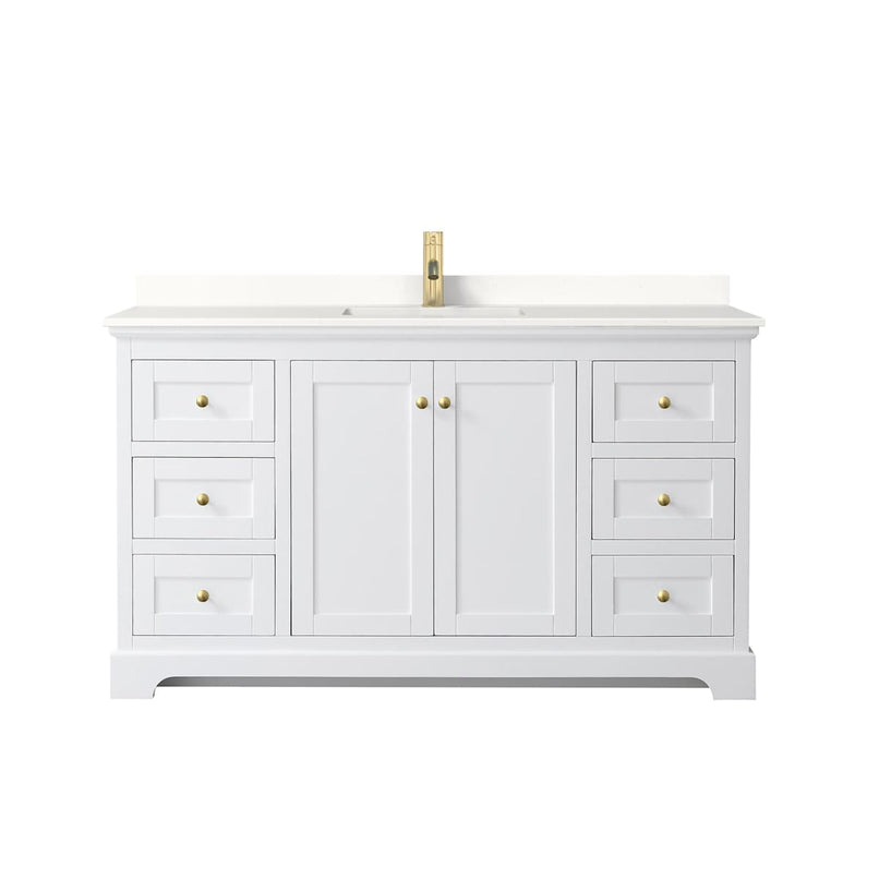 Avery 60" Free Standing Single Basin Vanity Set with Cabinet and Quartz Vanity Top - image 11