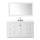 Avery 60" Free Standing Single Basin Vanity Set with Cabinet, Quartz Vanity Top, and Framed Mirror - image 17