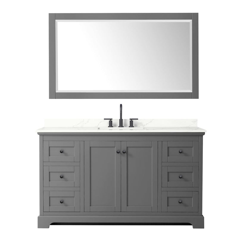 Avery 60" Free Standing Single Basin Vanity Set with Cabinet, Quartz Vanity Top, and Framed Mirror - image 21