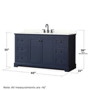 Avery 60" Free Standing Single Basin Vanity Set with Cabinet and Quartz Vanity Top - image 6