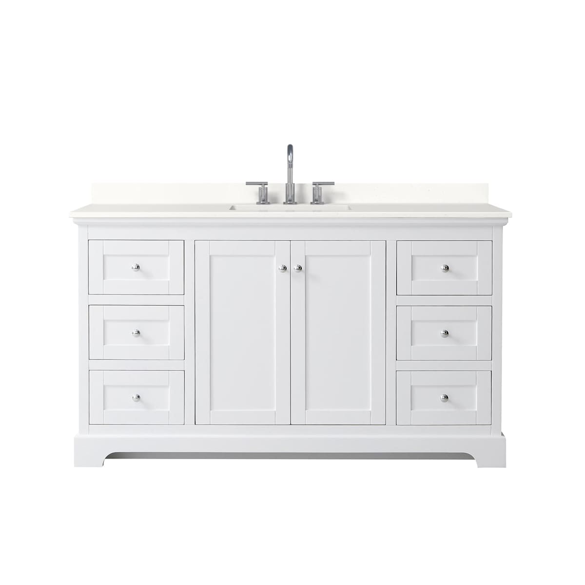 Avery 60" Free Standing Single Basin Vanity Set with Cabinet and Quartz Vanity Top - image 7