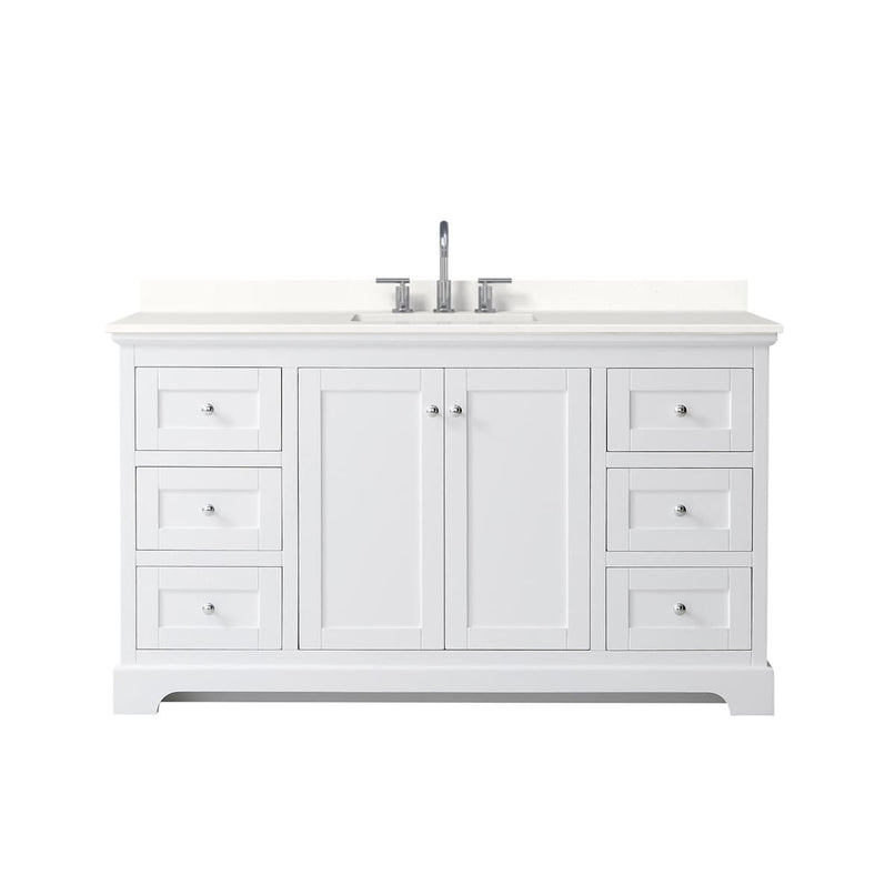 Avery 60" Free Standing Single Basin Vanity Set with Cabinet and Quartz Vanity Top - image 7