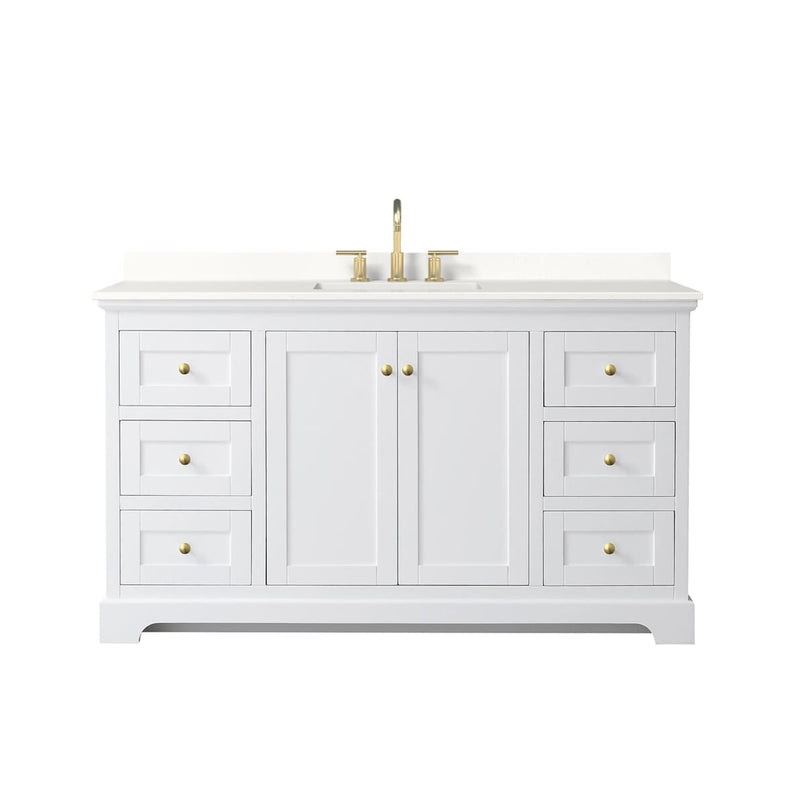 Avery 60" Free Standing Single Basin Vanity Set with Cabinet and Quartz Vanity Top - image 9