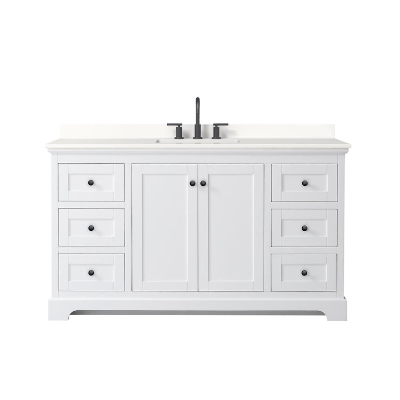 Avery 60" Free Standing Single Basin Vanity Set with Cabinet and Quartz Vanity Top - image 11