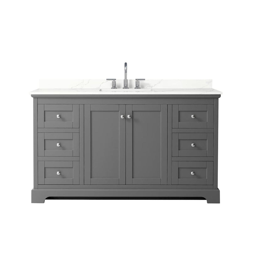 Avery 60" Free Standing Single Basin Vanity Set with Cabinet and Quartz Vanity Top - image 14