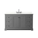Avery 60" Free Standing Single Basin Vanity Set with Cabinet and Quartz Vanity Top - image 16