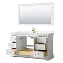 Avery 60" Free Standing Single Basin Vanity Set with Cabinet, Cultured Marble Vanity Top, and Framed Mirror - image 3