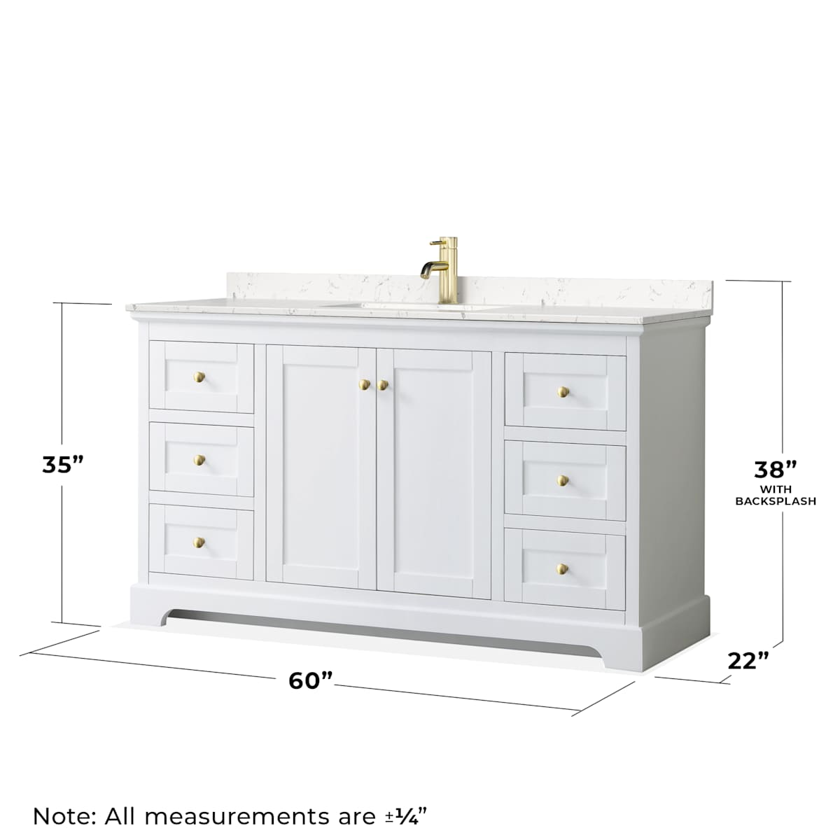 Avery 60" Free Standing Single Basin Vanity Set with Cabinet, Cultured Marble Vanity Top, and Framed Mirror