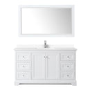 Avery 60" Free Standing Single Basin Vanity Set with Cabinet, Cultured Marble Vanity Top, and Framed Mirror - image 9
