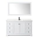 Avery 60" Free Standing Single Basin Vanity Set with Cabinet, Cultured Marble Vanity Top, and Framed Mirror - image 13