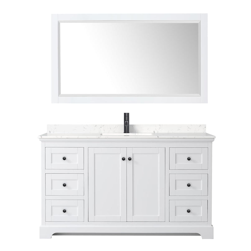 Avery 60" Free Standing Single Basin Vanity Set with Cabinet, Cultured Marble Vanity Top, and Framed Mirror - image 13