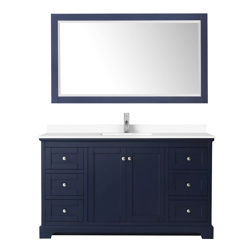 Avery 60" Free Standing Single Basin Vanity Set with Cabinet, Cultured Marble Vanity Top, and Framed Mirror - image 17