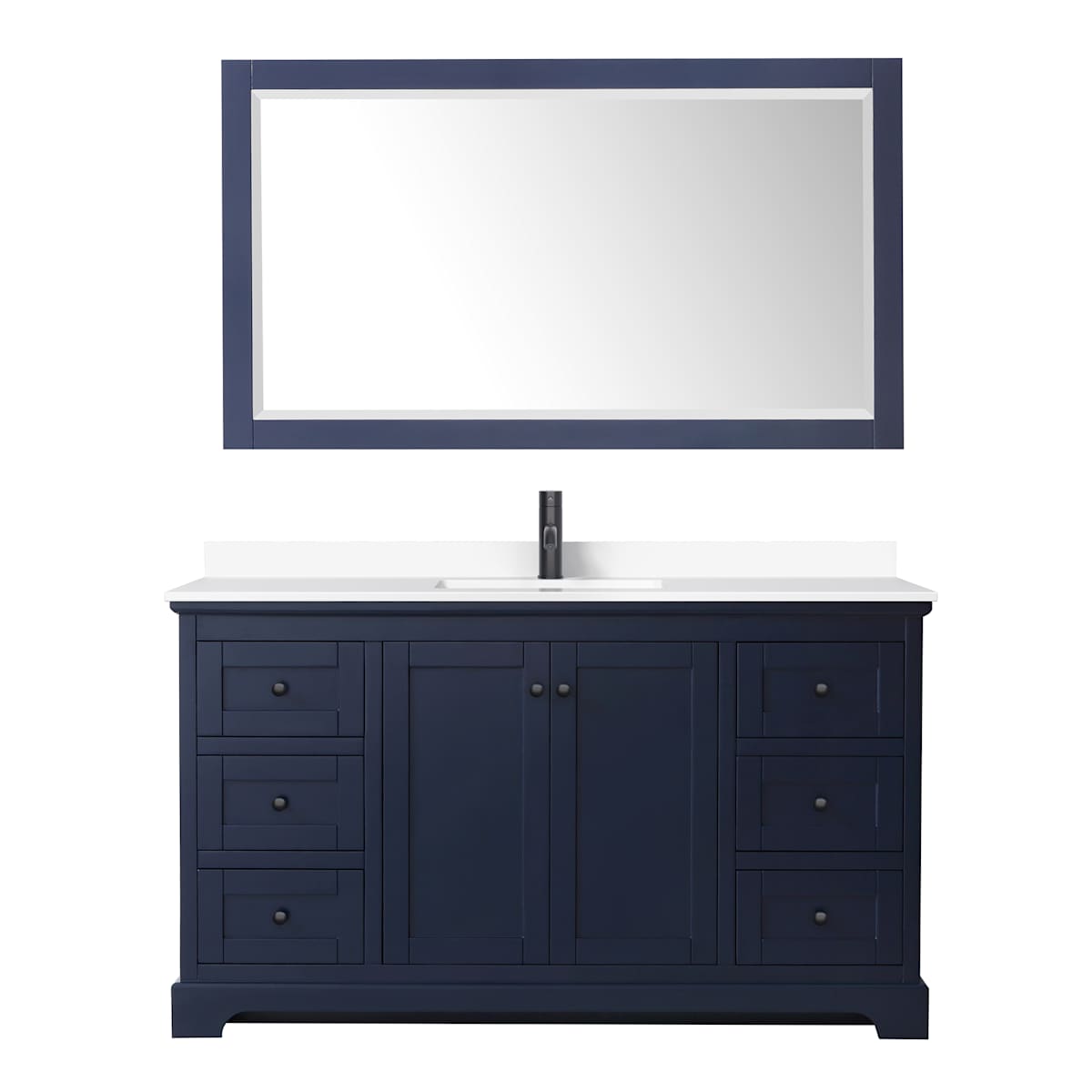 Avery 60" Free Standing Single Basin Vanity Set with Cabinet, Cultured Marble Vanity Top, and Framed Mirror - image 19