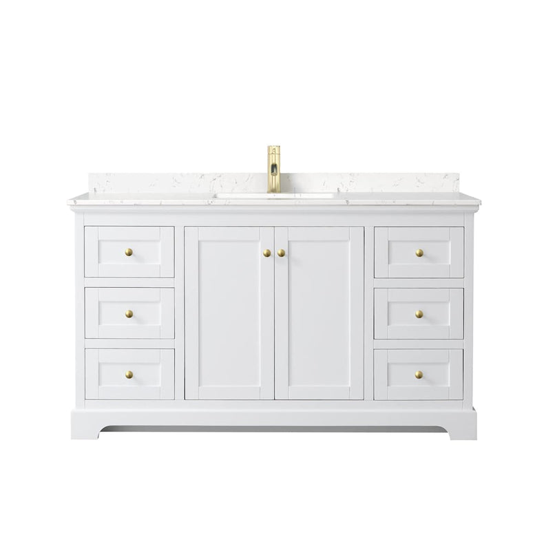Avery 60" Free Standing Single Basin Vanity Set with Cabinet and Cultured Marble Vanity Top - image 2
