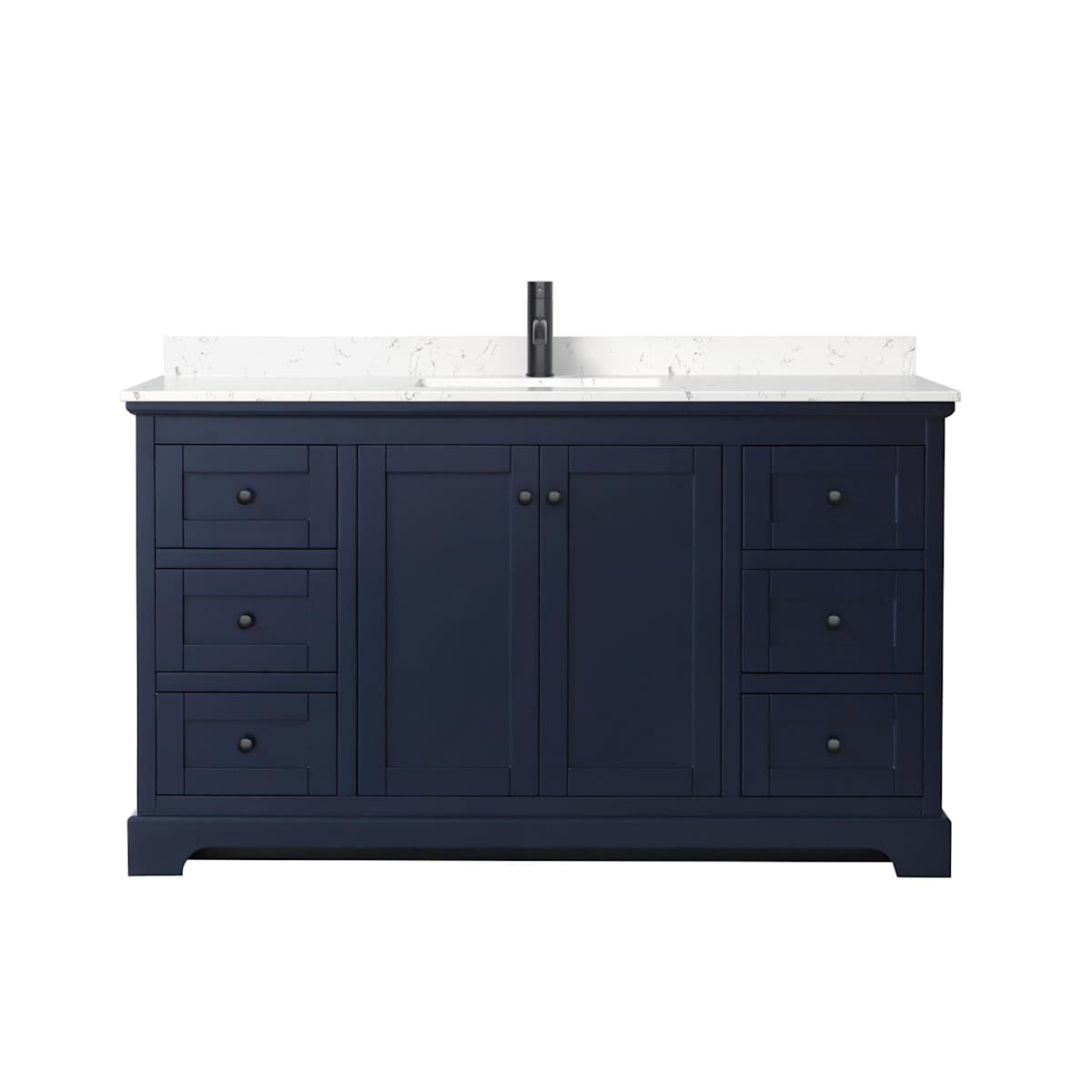 Avery 60" Free Standing Single Basin Vanity Set with Cabinet and Cultured Marble Vanity Top