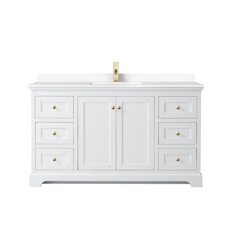 Avery 60" Free Standing Single Basin Vanity Set with Cabinet and Cultured Marble Vanity Top - image 10