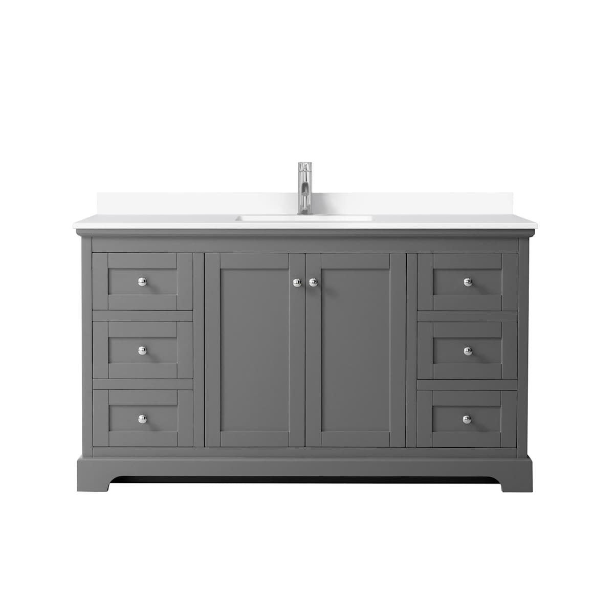 Avery 60" Free Standing Single Basin Vanity Set with Cabinet and Cultured Marble Vanity Top - image 13