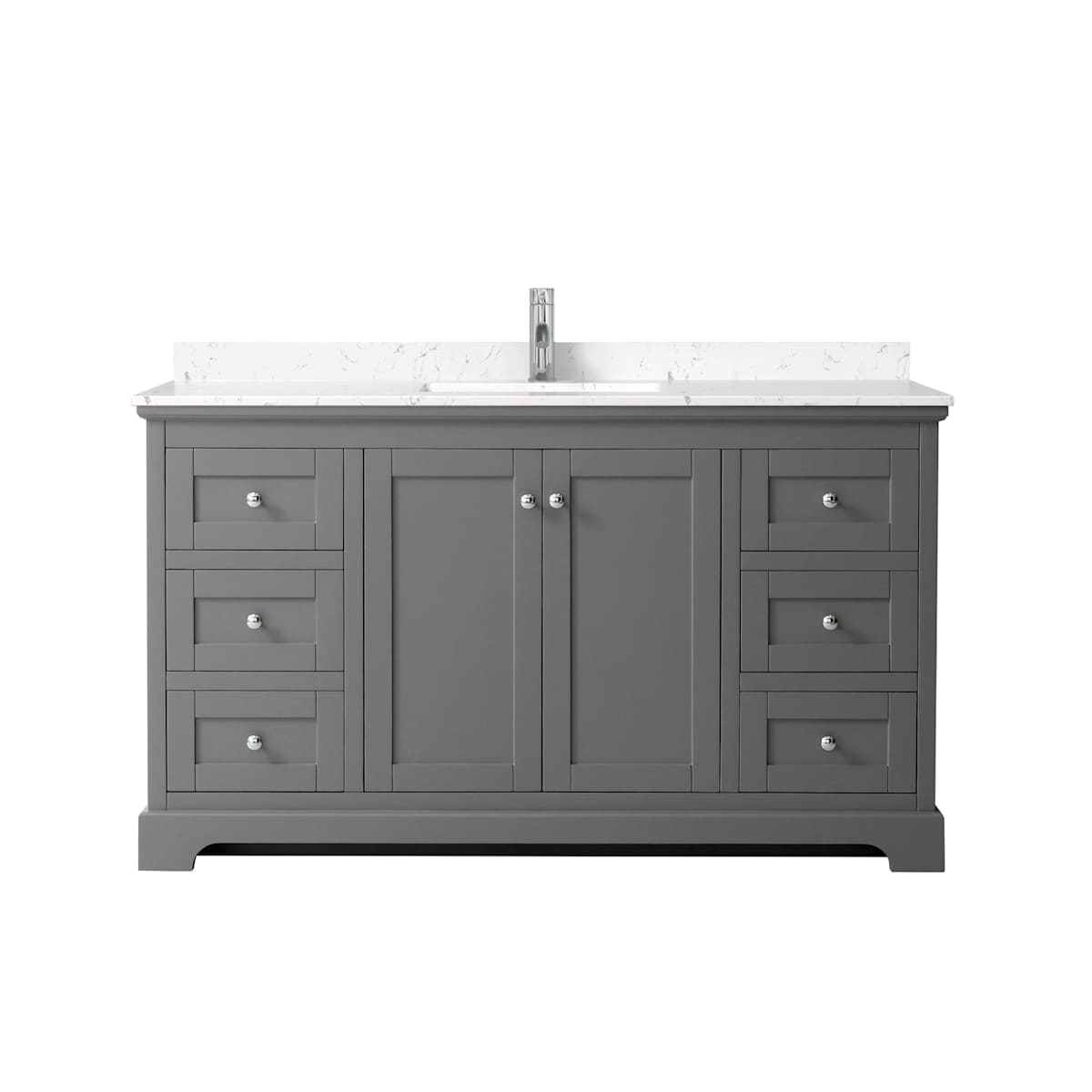 Avery 60" Free Standing Single Basin Vanity Set with Cabinet and Cultured Marble Vanity Top - image 14