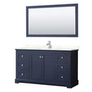Avery 60" Free Standing Single Basin Vanity Set with Cabinet, Quartz Vanity Top, and Framed Mirror - image 1