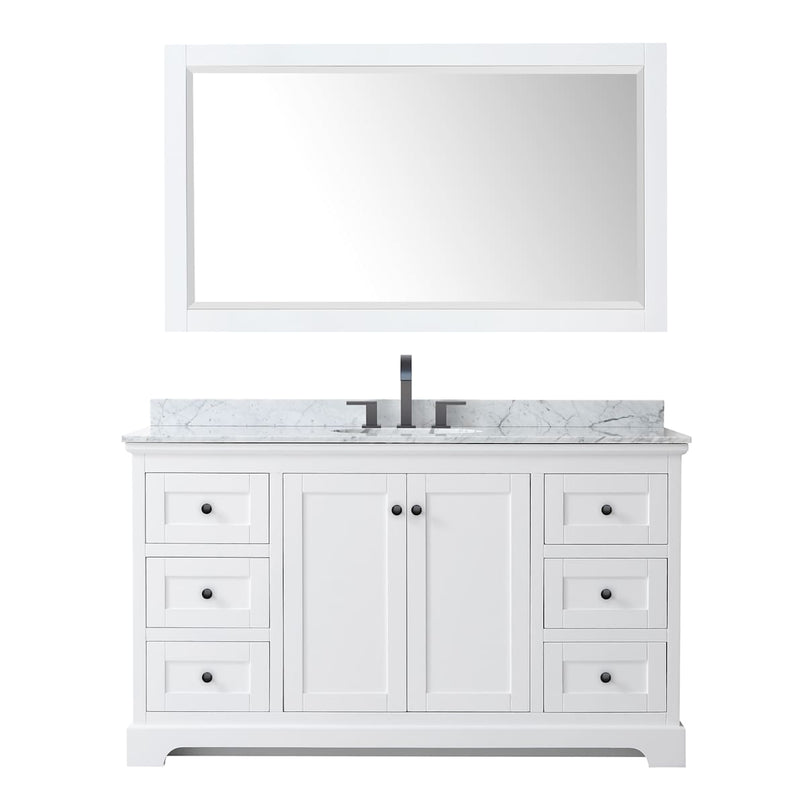 Avery 60" Free Standing Single Basin Vanity Set with Cabinet, Marble Vanity Top, and Framed Mirror - image 12
