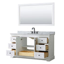 Avery 60" Free Standing Single Basin Vanity Set with Cabinet, Marble Vanity Top, and Framed Mirror - image 13
