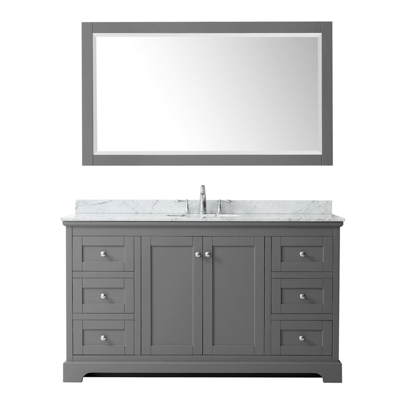Avery 60" Free Standing Single Basin Vanity Set with Cabinet, Marble Vanity Top, and Framed Mirror - image 17