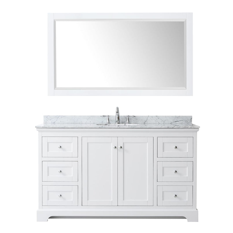 Avery 60" Free Standing Single Basin Vanity Set with Cabinet, Marble Vanity Top, and Framed Mirror - image 19