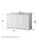 Avery 60" Free Standing Single Basin Vanity Set with Cabinet and Marble Vanity Top - image 3