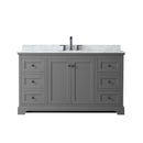 Avery 60" Free Standing Single Basin Vanity Set with Cabinet and Marble Vanity Top - image 7