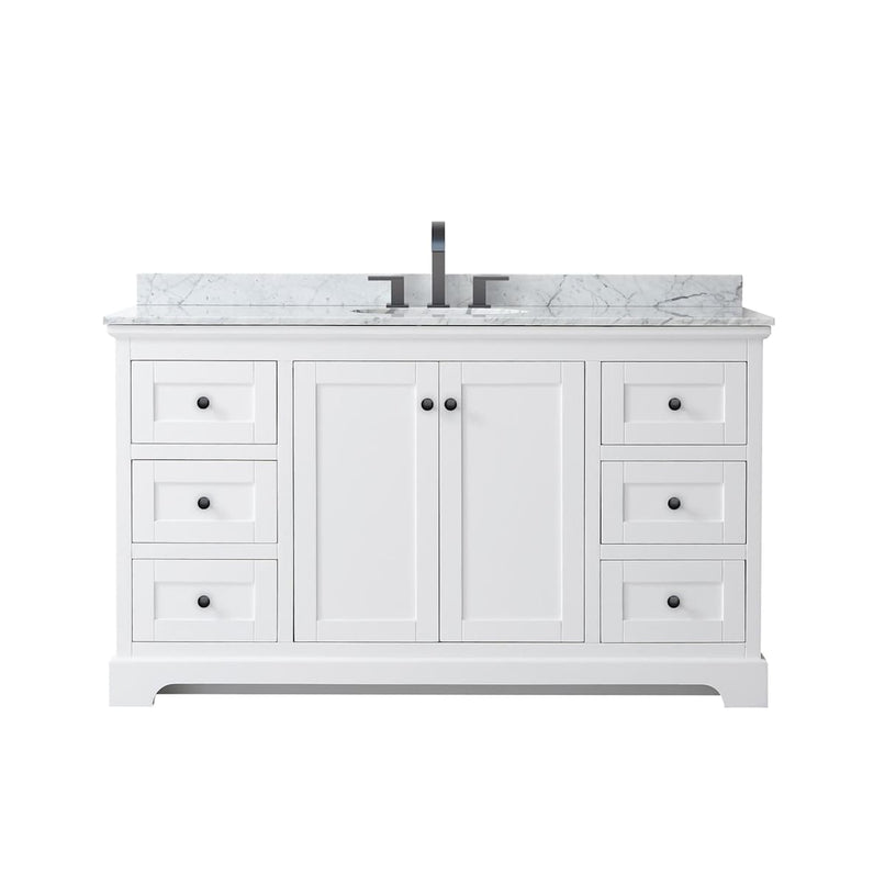 Avery 60" Free Standing Single Basin Vanity Set with Cabinet and Marble Vanity Top - image 9