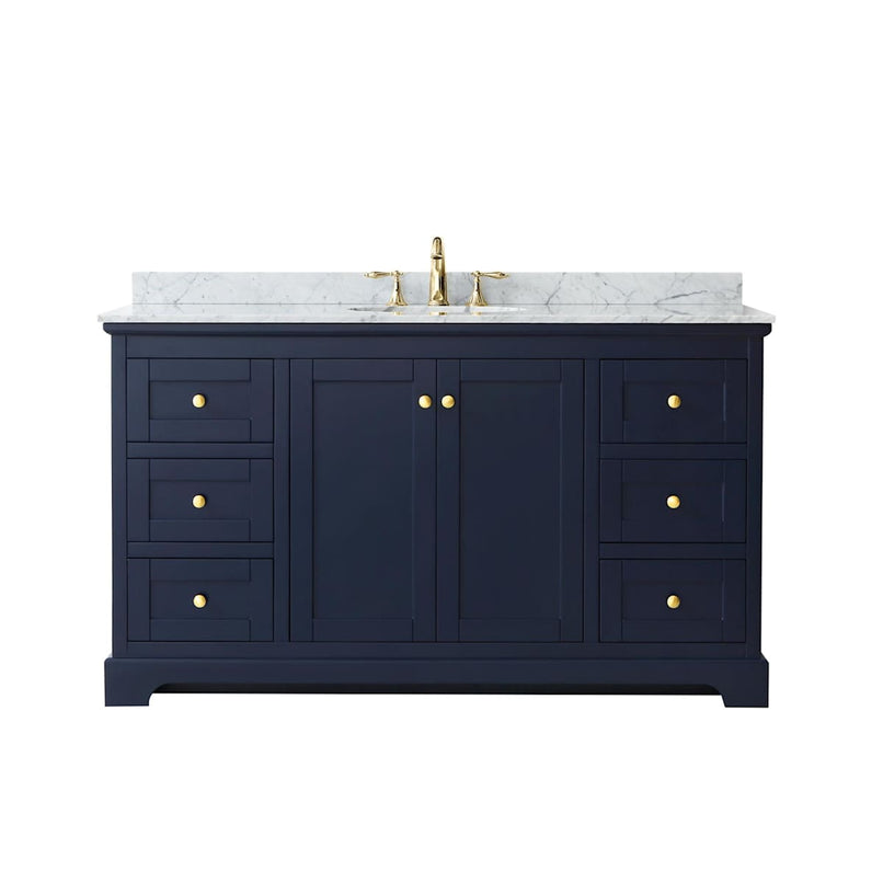 Avery 60" Free Standing Single Basin Vanity Set with Cabinet and Marble Vanity Top - image 12