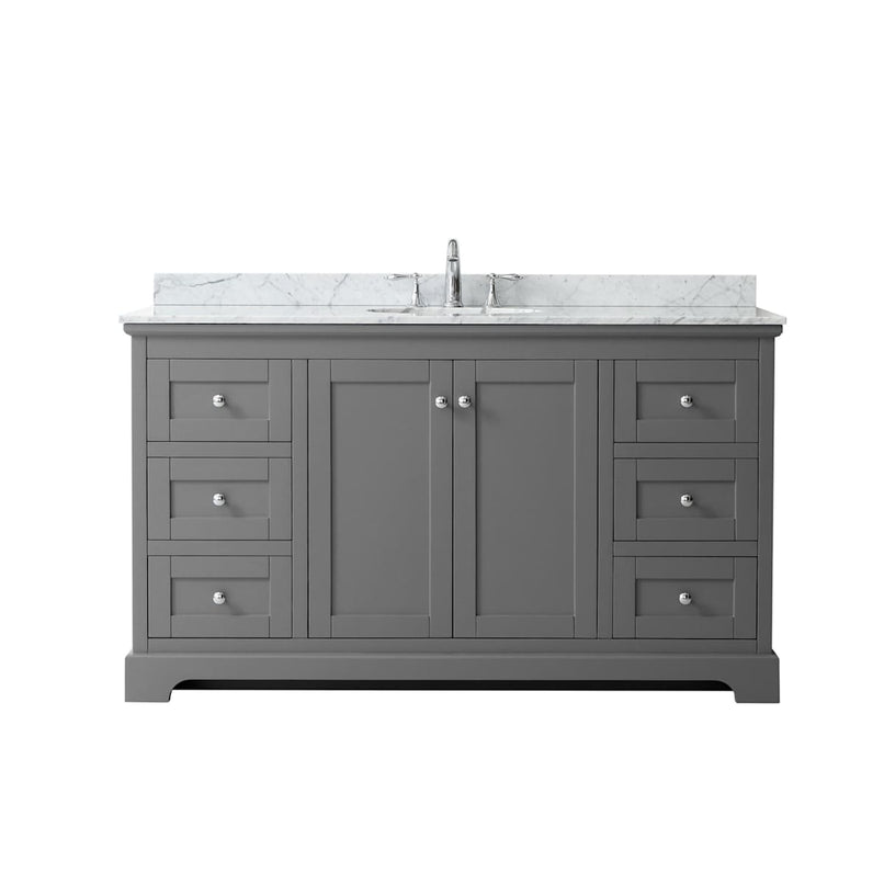 Avery 60" Free Standing Single Basin Vanity Set with Cabinet and Marble Vanity Top - image 14