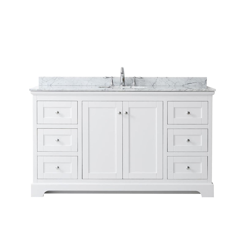 Avery 60" Free Standing Single Basin Vanity Set with Cabinet and Marble Vanity Top - image 16