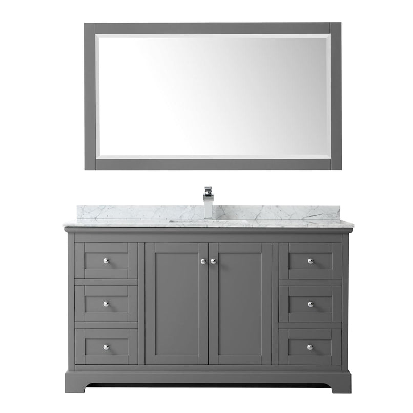 Avery 60" Free Standing Single Basin Vanity Set with Cabinet, Marble Vanity Top, and Framed Mirror - image 17
