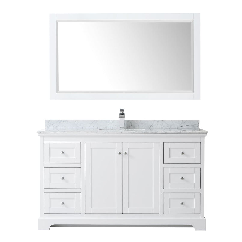 Avery 60" Free Standing Single Basin Vanity Set with Cabinet, Marble Vanity Top, and Framed Mirror - image 19