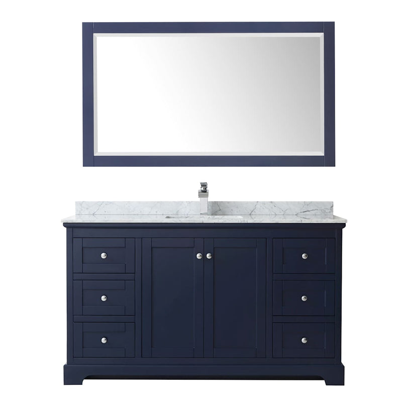 Avery 60" Free Standing Single Basin Vanity Set with Cabinet, Marble Vanity Top, and Framed Mirror - image 20