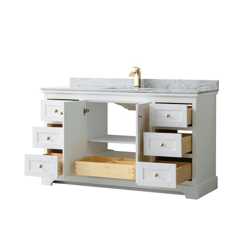 Avery 60" Free Standing Single Basin Vanity Set with Cabinet and Marble Vanity Top - image 2