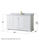 Avery 60" Free Standing Single Basin Vanity Set with Cabinet and Marble Vanity Top - image 3