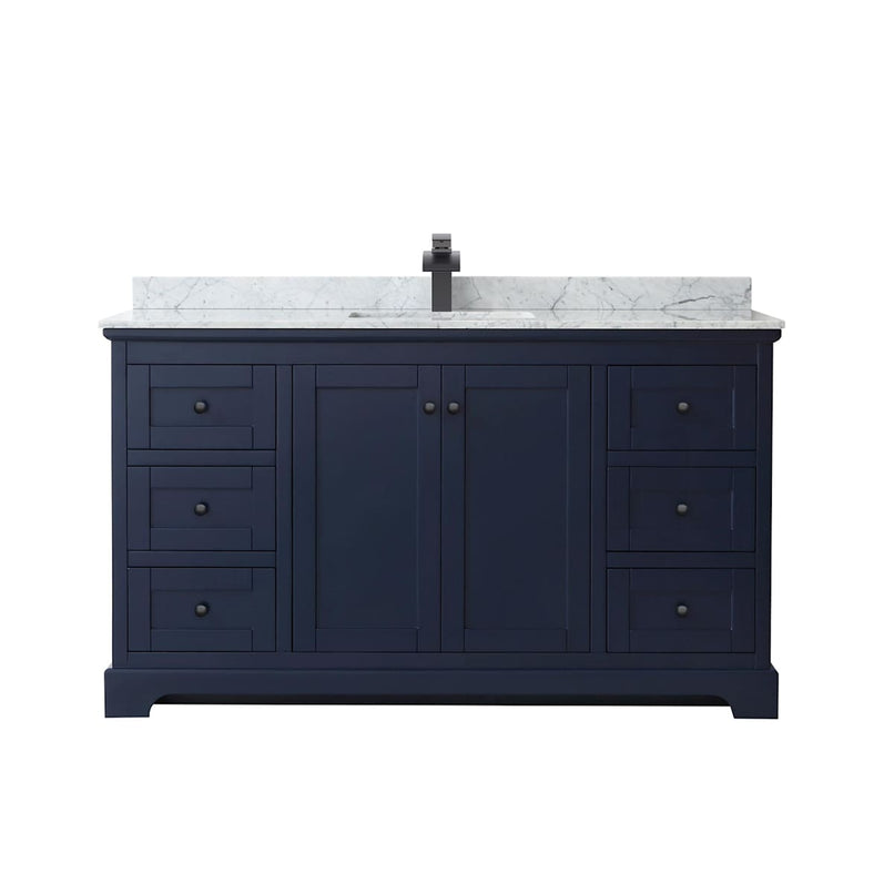Avery 60" Free Standing Single Basin Vanity Set with Cabinet and Marble Vanity Top - image 4
