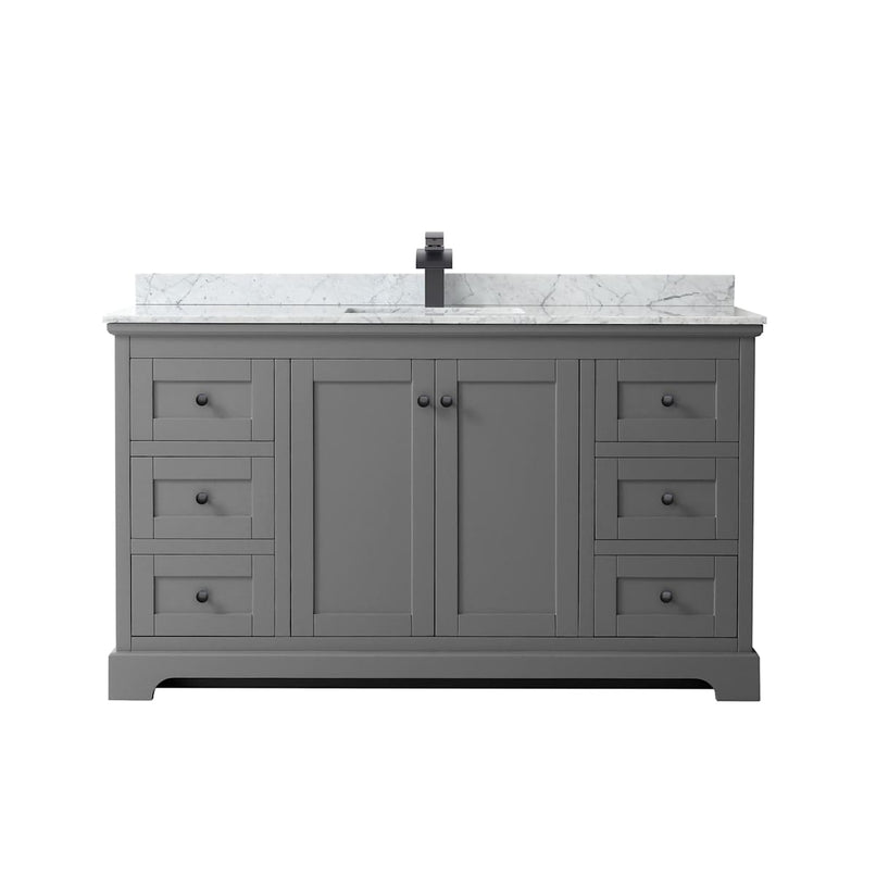 Avery 60" Free Standing Single Basin Vanity Set with Cabinet and Marble Vanity Top - image 7