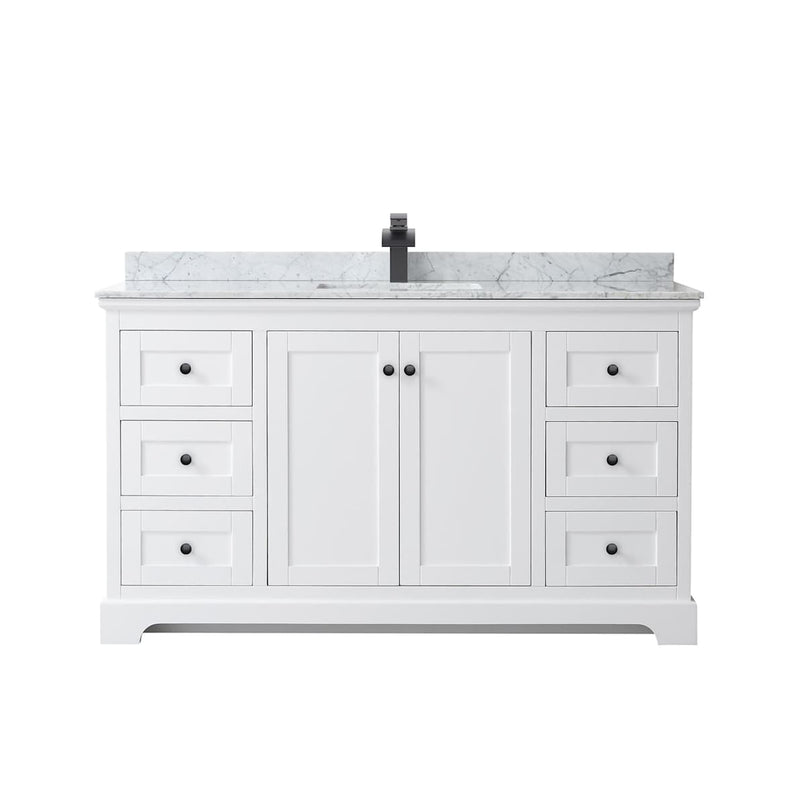 Avery 60" Free Standing Single Basin Vanity Set with Cabinet and Marble Vanity Top - image 9