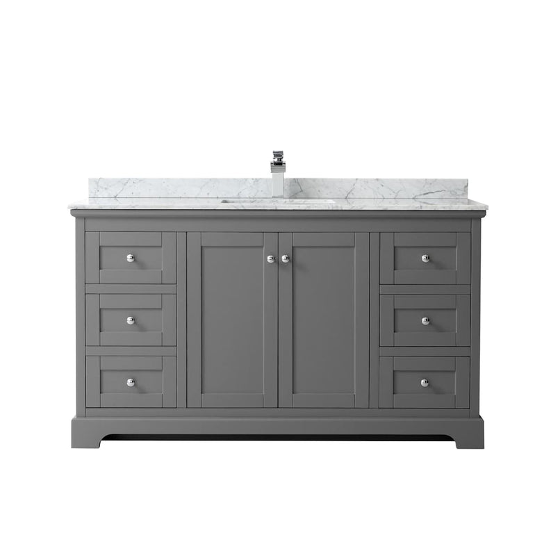Avery 60" Free Standing Single Basin Vanity Set with Cabinet and Marble Vanity Top - image 14