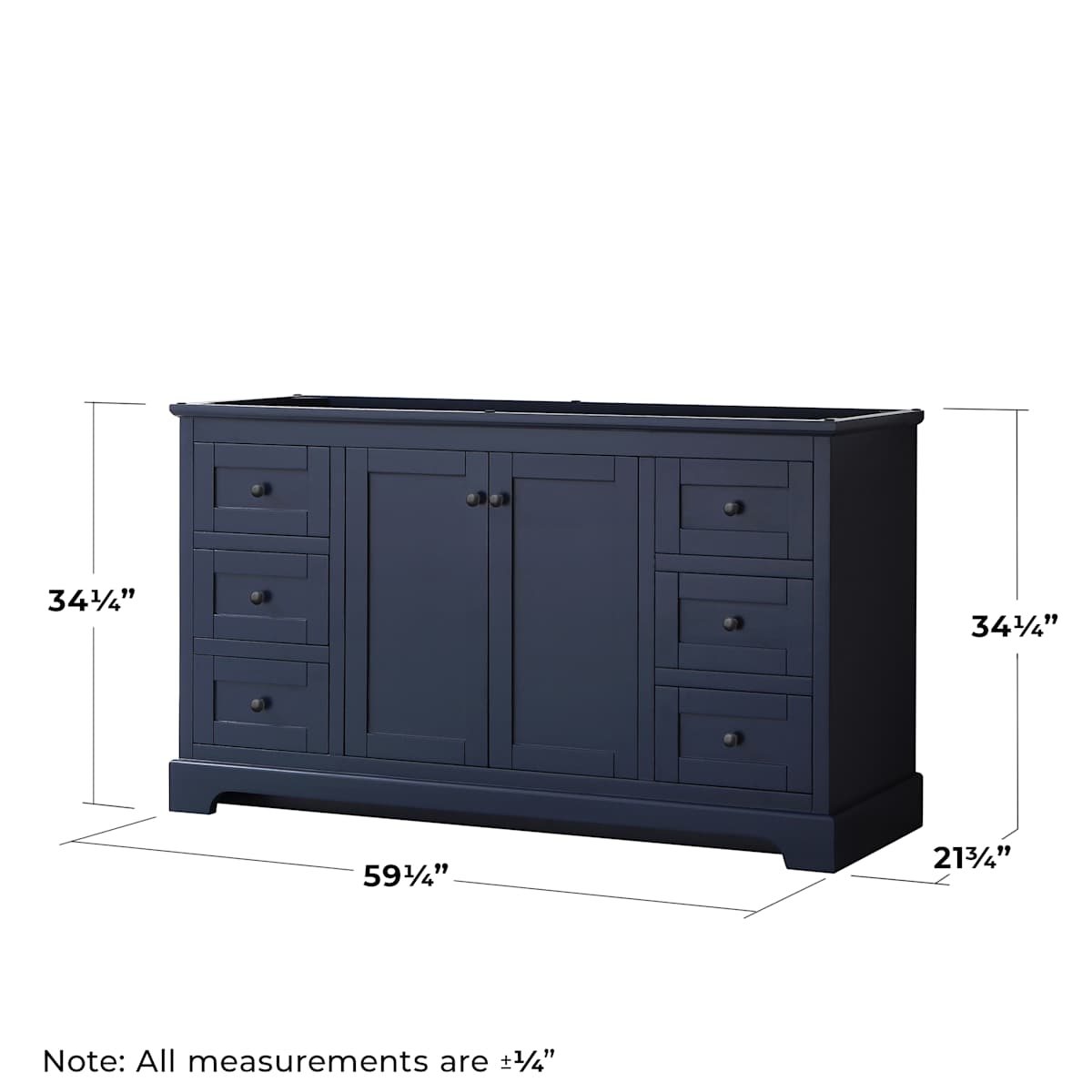 Avery 60" Single Free Standing Vanity Cabinet Only - Less Vanity Top