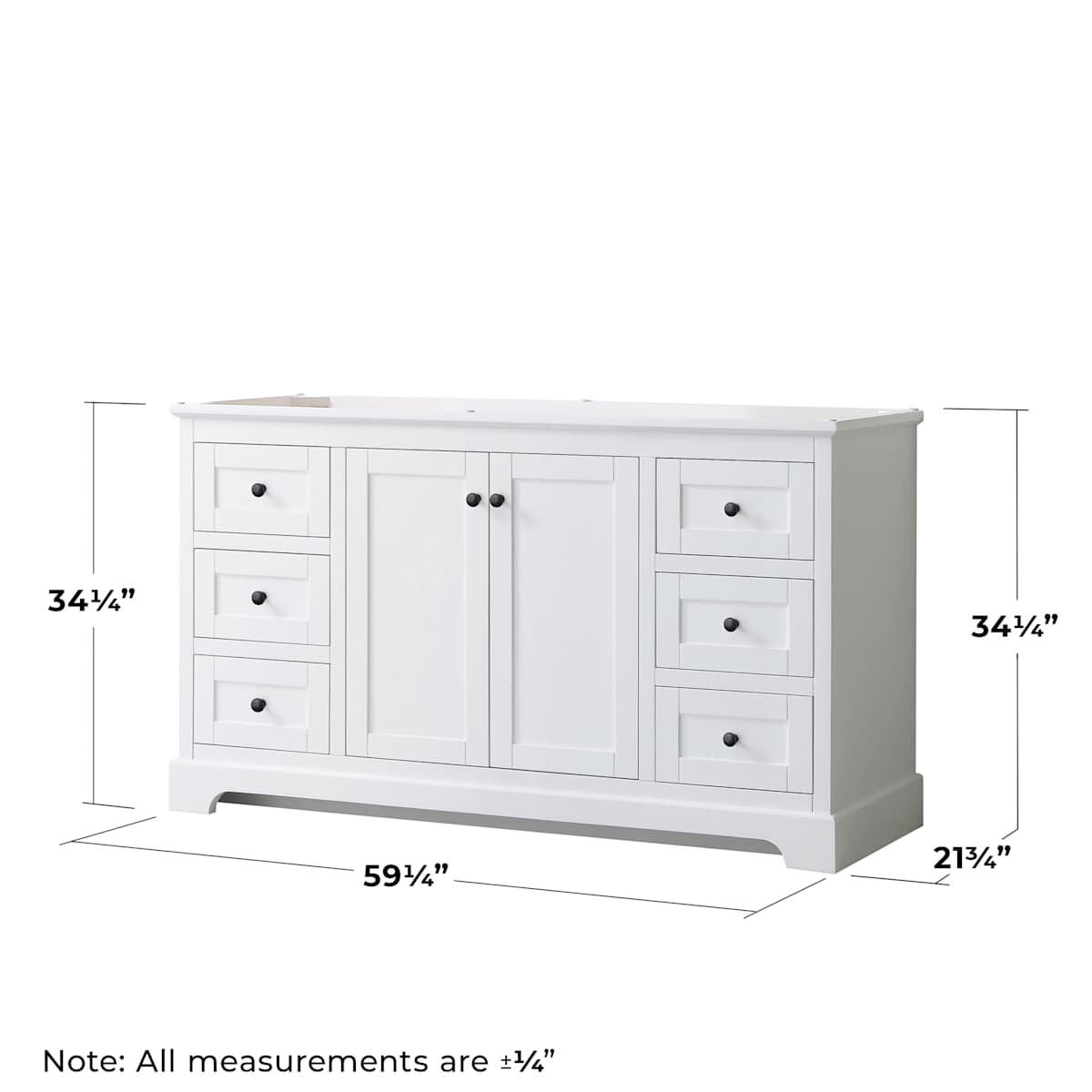 Avery 60" Single Free Standing Vanity Cabinet Only - Less Vanity Top