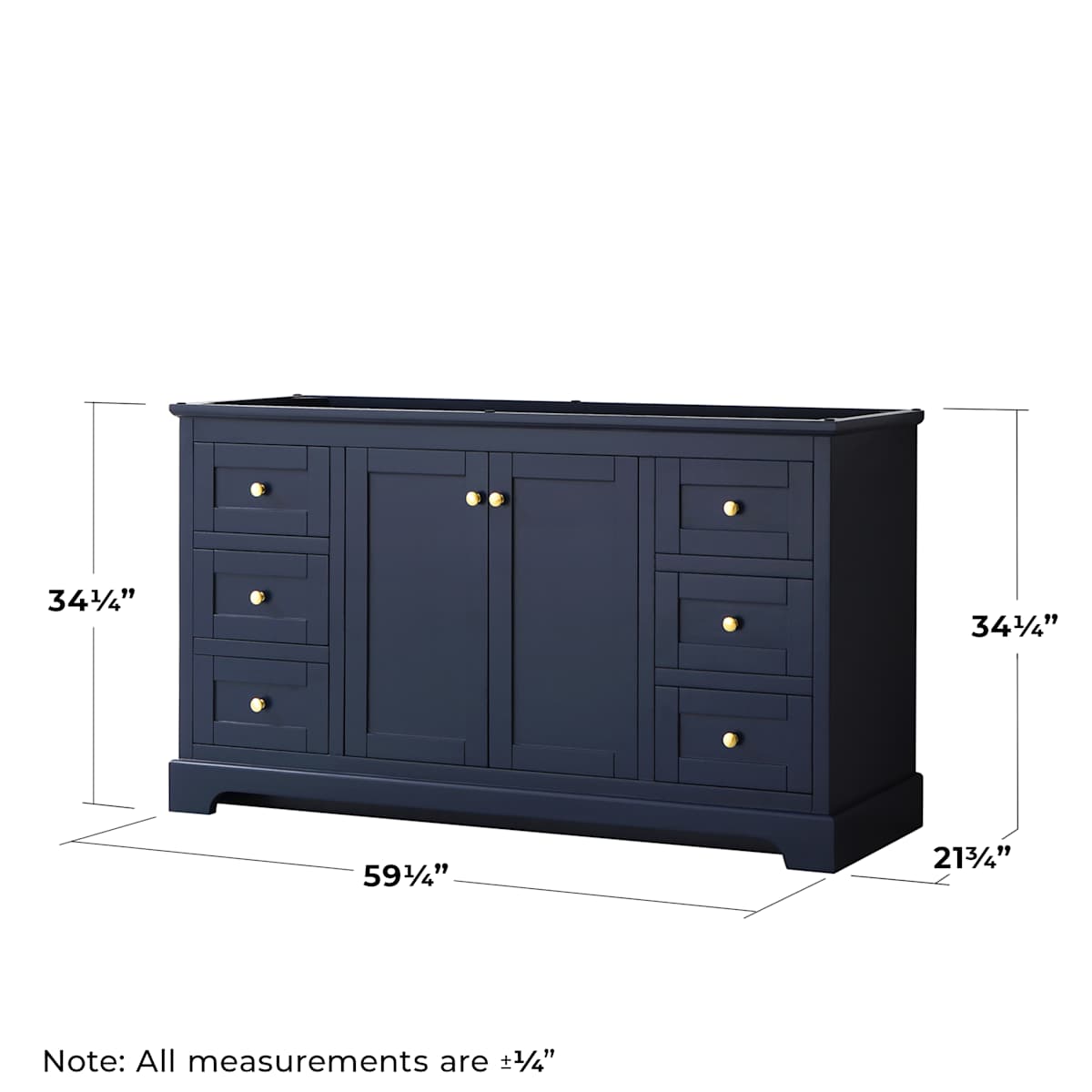 Avery 60" Single Free Standing Vanity Cabinet Only - Less Vanity Top - image 8