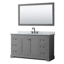 Avery 60" Free Standing Single Basin Vanity Set with Cabinet, Marble Vanity Top, and Framed Mirror - image 1