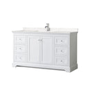 Avery 60" Free Standing Single Basin Vanity Set with Cabinet and Cultured Marble Vanity Top - image 1