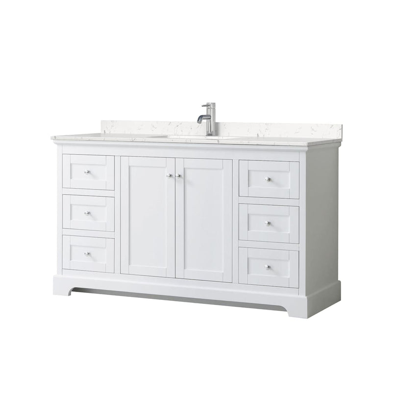 Avery 60" Free Standing Single Basin Vanity Set with Cabinet and Cultured Marble Vanity Top - image 1