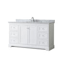 Avery 60" Free Standing Single Basin Vanity Set with Cabinet and Marble Vanity Top - image 1