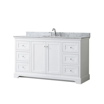Avery 60" Free Standing Single Basin Vanity Set with Cabinet and Marble Vanity Top - image 1